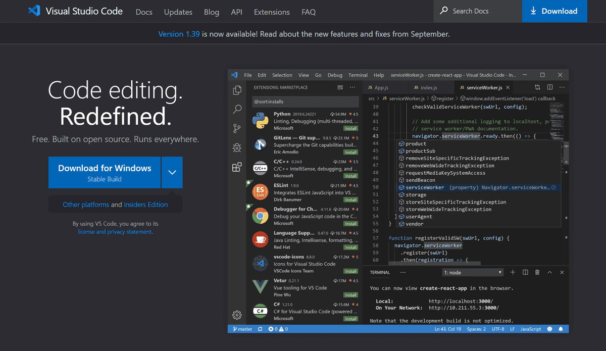 VSCodeの公式サイト